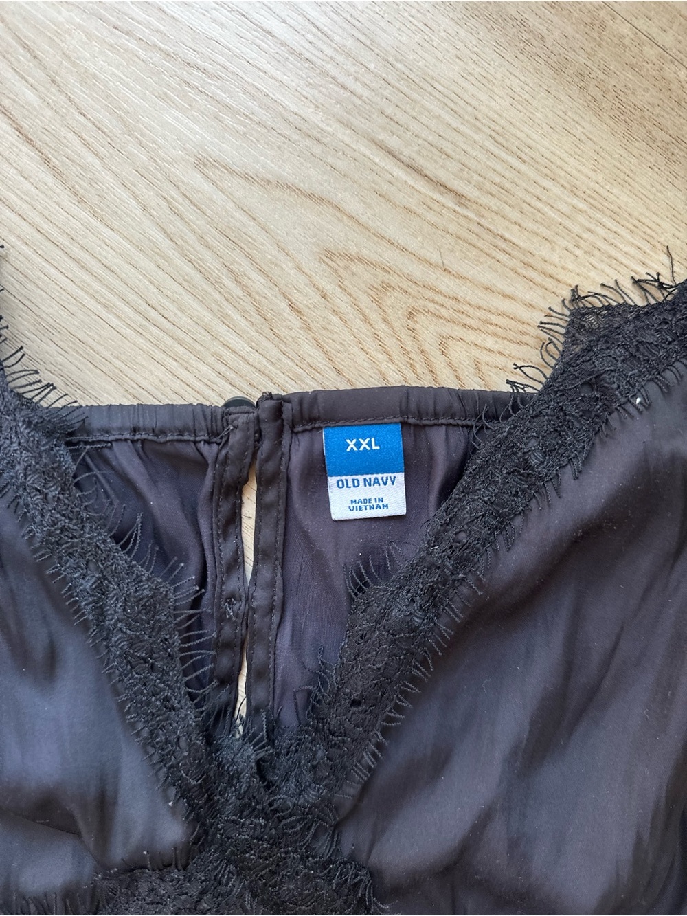 Old Navy Black Slip Chemise with Lace Trim - Picture 4 of 5